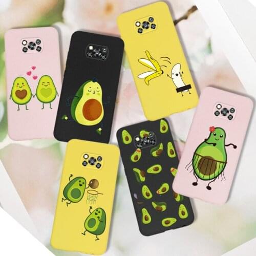 Avocado Case For Xiaomi Poco X3 Pro Case Silicone Cartoon Cute For Xiaomi Poco X 3 NFC X3 Pro TPU Cover Soft Matte Yellow Case