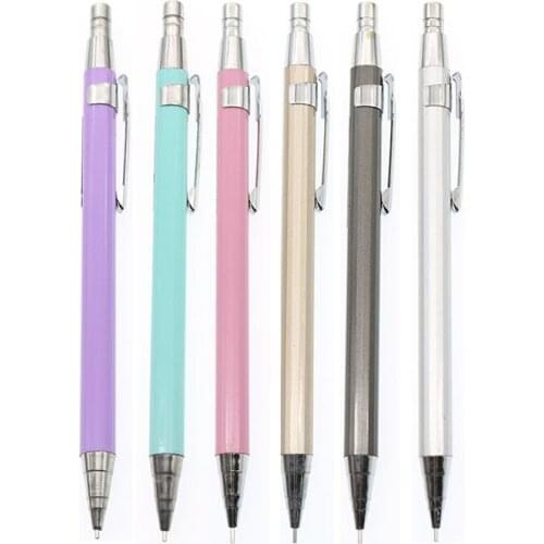 Color Rod Metal Automatic Pressing Pencil 0.5mm/0.7mm Lead Kawaii Cute Korean Stationery Office Automatic Pencil Gift Material