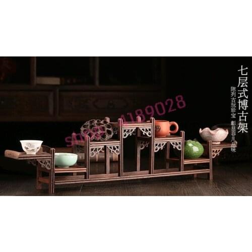 Solid wood chicken wing wood, Seven Layers of Inequality, curio shelves, ornament pendulum rack