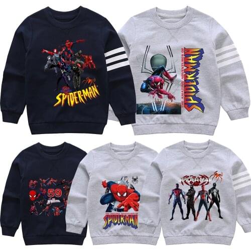 Fashion Children Marvel Spiderman Sweatshirt Hoodie Urban Avengers Oversized Unisex Clothes Boy Long Sleeve Fall Pullover Trend