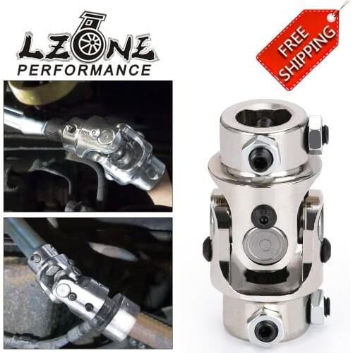 Free Shipping 1pc 3/4-36 Spline X 3/4" DD Chrome Double Steering Shaft Joint Universal U Joint Coupler Mustang II Power Rack