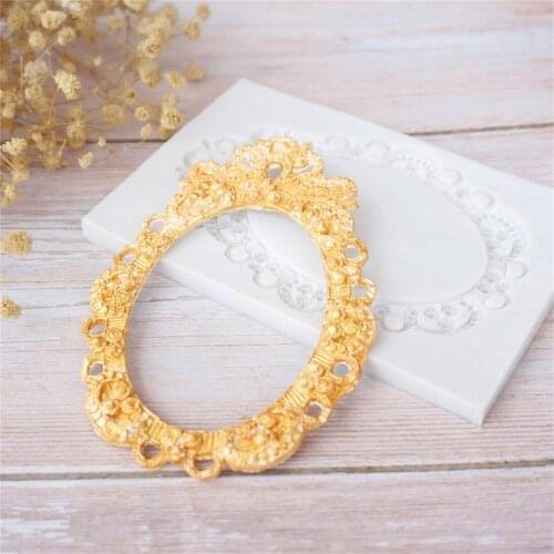 European pattern border mirror silicone mold fondant mold cake decorating tools chocolate gumpaste mold
