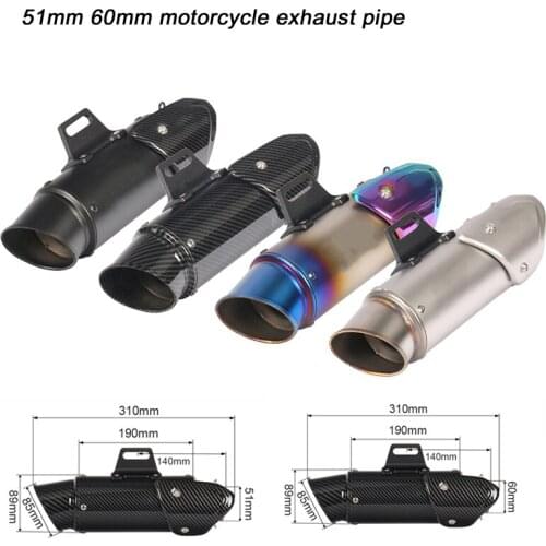 51mm 60mm Exhaust Muffler Pipe DB Killer with Motorcylce Exhaust Pipe Tip Baffler Stainless Steel System