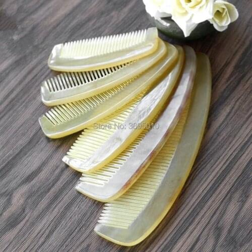 Natural Amber Color Ox Horn Hair Comb Anti-static Health Care Combs Portable Hair Styling Tool F1032