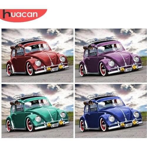 HUACAN 5D Diamond Painting Full Drill Square Car Landscape Embroidery Cross Stitch Mosaic Home Decoration