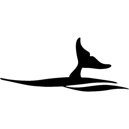 16.6cm*6.9cm Whale Tail Creative Car-Styling Stickers Decoration Black/Silver S3-5478