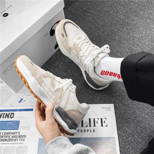 Men Casual Sneakers Korean Version All-match Retro Harajuku Style Old Dad Shoes Student Thick-soled Casual Shoes Man