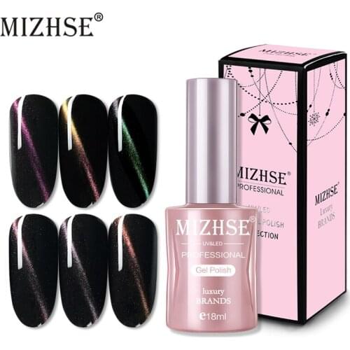 MIZHSE 5D Cat Eye Nail Gel 18ml Magnetic Soak Off UV Gel Varnish Nail Art Semi Permanent Led UV Gel Need Black Gel Base