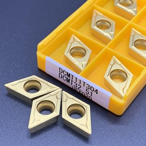 10PCS DCMT11T304 UE6020 External Turning Tools DCMT11T304 VP15TF Carbide Insert Lathe Cutter Tool Tokarnyy Turning Insert