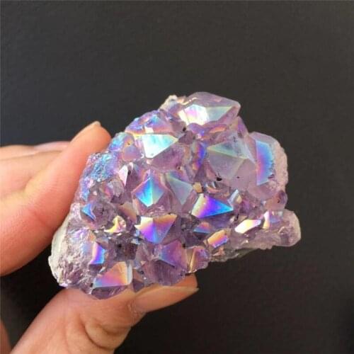 Natural natural gemstone aura amethyst cluster crystal healing stone for home decoration