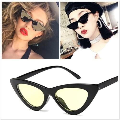 Colorful Retro Cat Eye Sunglasses Women Vintage Brand Shades Black Red Color Sun Glasses For Female Fashion Designer