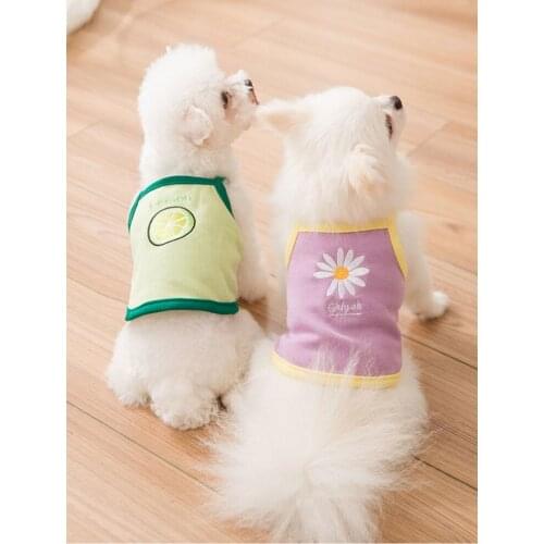 Dog Clothing Cat Clothes Pet Summer Vest with Cute Fruit Pattern Thin Dog Clothes for Small Dog Anti-hair Pet Summer Clothes