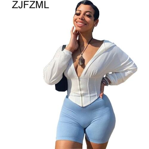 Solid Long Sleeve Hooded Zipper Slim Fit Short Coat Autumn Clothes for Women 2021 Fashion Autumn Night Club Party Sheath Jacket