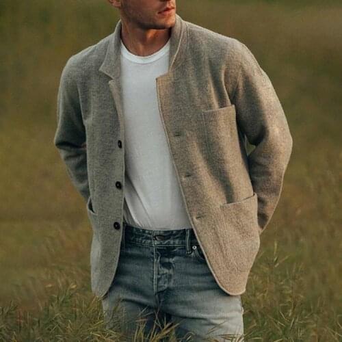 Fall Nice Pop Mens Jacket Mens Jacket Buttons Casual Cardigan Jacket Sports Casual Mens Hip-hop Jacket Jacket