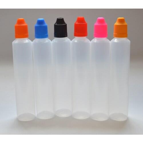 1pcs 60ml PE Plastic Needle Bottle with Colorful Childproof Caps and Long Thin Tip Pen Shape E Liquid Dropper Vial