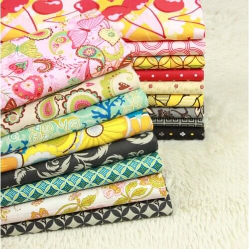 Half Meter Plain Flower Print 100% Cotton Fabric Handmade DIY Garment Dress Children Cloth Mouth Gold Package Lining Cloth D30