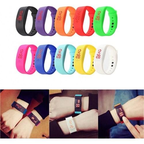 Simple Fashion Unsex Women Men Silicone Band Strap Digital LED Display Bracelet Wrist Sports Watch