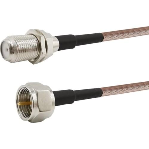 F-Type Cable F Male to F Female RG316D Double Shield Sliver Cable F Type Male Female TV Cable Satellite 50ohm