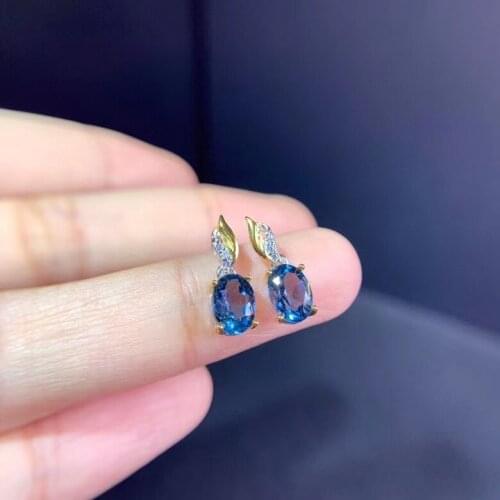 Natural Topaz Earrings. The latest design. European and American super fashion design. 925 sterling silver. Include certificate