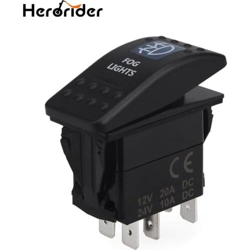 Led Car Switch Boat Truck Light Toggle switch 5pin Waterproof 12-24V Bar Style Blue Toggle Rocker Reverse Rear Light Switch