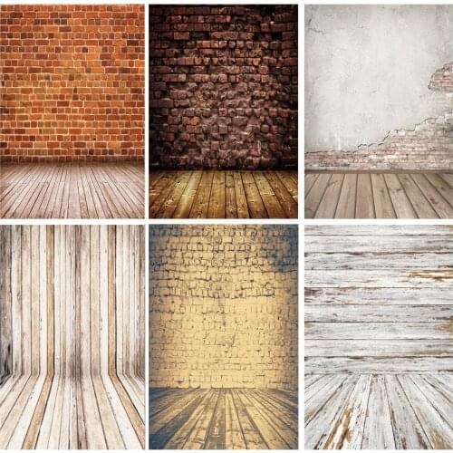 SHUOZHIKE Vinyl Custom Vintage Brick Wall Wooden Floor Photography Backdrops Photo Background Studio Prop 21712 YXZQ-08