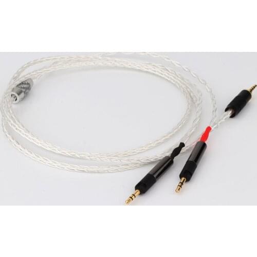High Quality HC024 2.5mm TRRS Balanced 8 Cores Silver Plated Headphone Cable for ATH-R70X