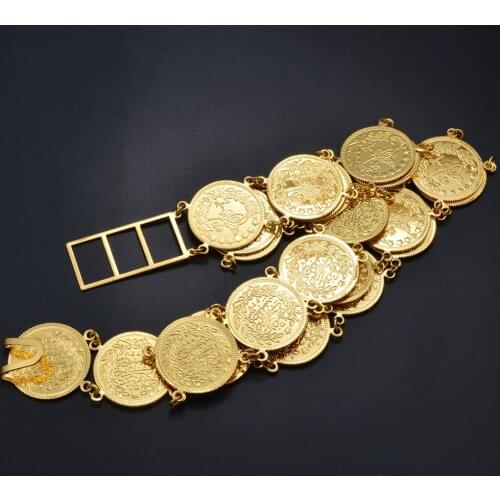 Anniyo (4 styles & Size) Belly Chains for Women Gold Color Turkish Coins Belt Jewelry Middle East Oman Iraq Kurdish Coin #010701