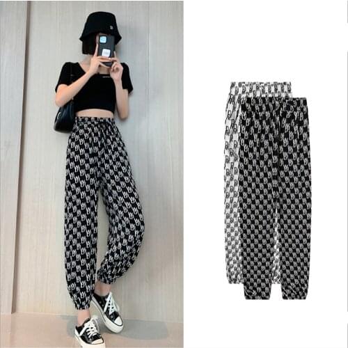 Women Joggers Y2K Tie-dyed High-waist Pants for Female Students Loose Slim Straight Wide-leg Pants Tide Sports Pantalones Femme