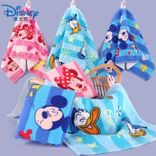 Disney Soft Cotton Baby Handkerchief Children Towels Cartoon Pattern FaceTowel Cotton Bath Towel For New Baby 25x50cm 1pcs
