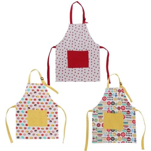 1pc Hanging Neck Kids Apron Painting Cute Cotton Apron Pinafore Cooking Bib For Cooking Children Kitchen Baking Artist Aprons