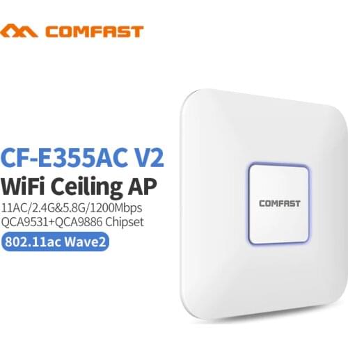 2.4Ghz+5.8G 1200Mbps High Power Wifi Router Indoor Ceiling AP Wifi Signal Booster WIFI Expander Repeater RJ45 Wifi PoE Adapter