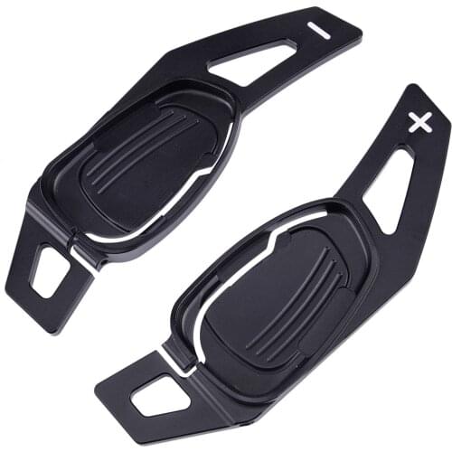 2pcs Car Black Steering Wheel Shift Paddle Shifter Extension Fit for Audi A5 S3 S5 SQ5 RS3 RS6 RS7