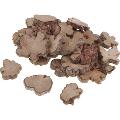 30pcs Irregular Natural Tree Wood Log Slices For Wedding Home Decoration