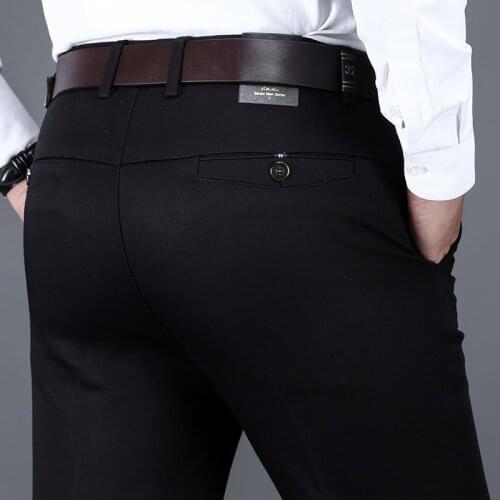 MenS Pants Pant Trousers Casual Classic Mens Motorcycle Luxury High Quality Straight 2021 Business Length Man New Clothing Men