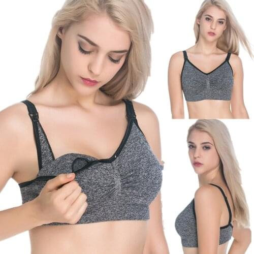 Wirefree Breastfeeding Bra Maternity Cotton Bras Nursing Bra Intimate Ladies Bra Button Print Lactation