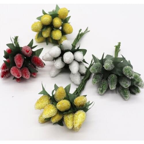 CCGFFST 10PCS/lot Head 6 Colors Artificial Strawberry Stamen