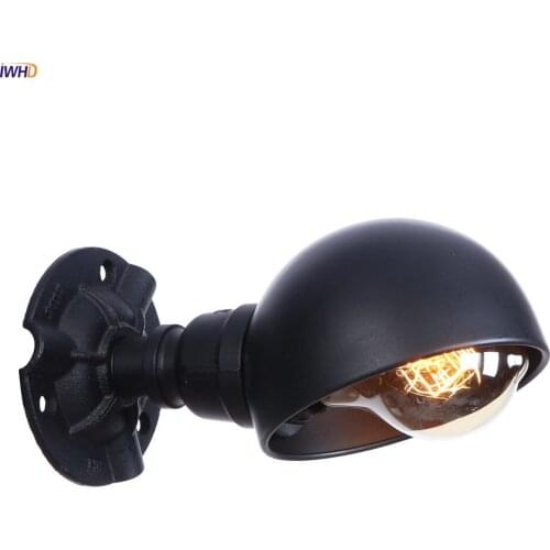 IWHD Black Iron Vintage Retro Wall Lights Fixtures Home Lighting Loft Industrial Style Water Pipe Wall Lamp Lamparas De Pared