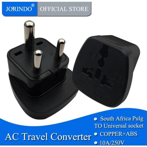 JORINDO Travel converter socket 10A 250V ABS material EU AU UK US to south africa electrical AC power adaptor plug