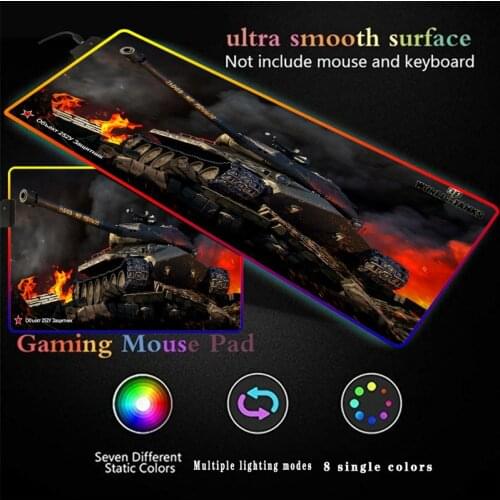 World of Tanks Gaming RGB Mouse Pad Big Computer Mouse Pad Mousepad Backlit Mause Pad 900x400 800*300 Carpet Keyboard Desk Mat