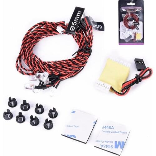 Flash LED Light Kit LED Lighting System Kit Simulation Flashing Lights For RC Helicopter Aircraft Airplane 8 LED Fitting