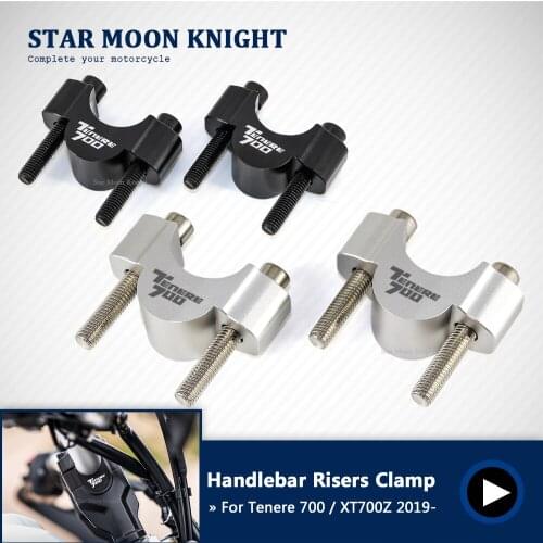 For Yamaha Tenere 700 Tenere700 XTZ 700 XT700Z 2019 - Motorcycle Handlebar Risers Clamp Mounting Mount Riser CNC Billet Aluminum