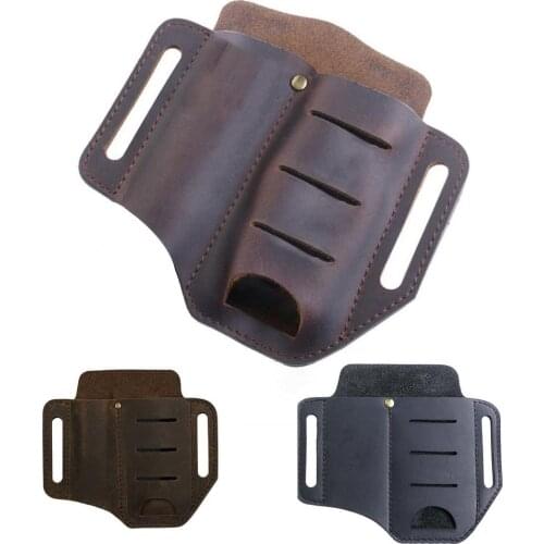 Hotsale Leather Sheath Multitool Sheath EDC Pocket Organizer With Key Holder For Belt And Flashlight Outdoor Camping Hiking Tool