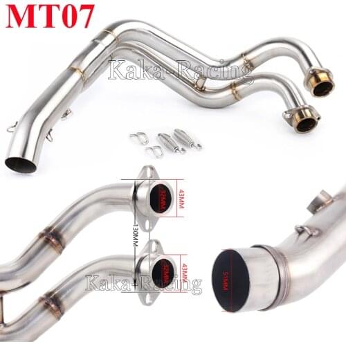 MT07 Tracer Motorcycle Exhaust Modified Slip On Front Contact Middle Link Pipe For Yamaha MT-07 FZ-07 2014-2018 XSR700 2016-2017