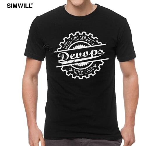 Classic Distressed Devops T Shirt Men Casual Cotton Tee Round Neck Short Sleeve Coder Programmer T-Shirt Developer Tshirt
