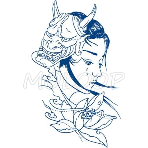 Juice Tattoo Sticker Prajna Classical Girl Lotus Waterproof Temporary Makeup Fake Tatoo for Women Men Lasting To 5 -15 Days