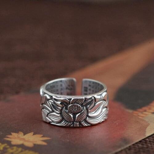 2019 New 100% ture S990 pure silver ring Thai silver ring for Man couple style lotus heart ring womans ring mans silver ring