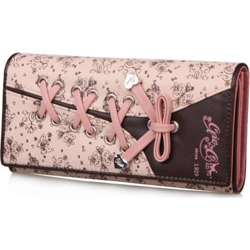 New Year Women Purse Long Design Locking Buckle Wallets for Female Purses Shoelace Styler Money Bag