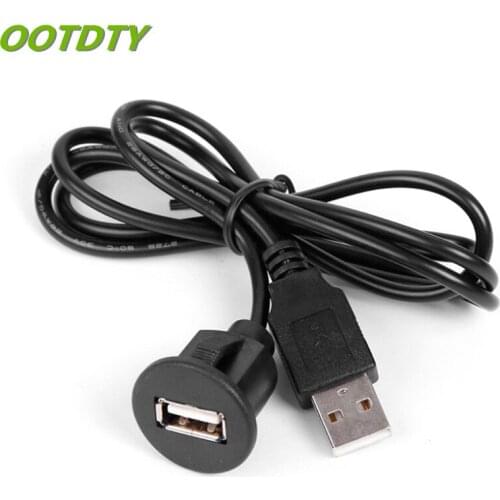 OOTDTY 2m PC Car Dash Board Mount USB 2.0 Male To Female Socket Extension Panel Cable For Car For Any Application