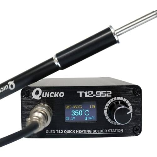 QUICKO T12-952 Soldering Station With M8 black metal handle and Various types of Soldering Iron Tips