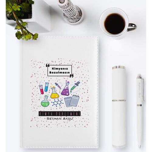 Personalized Chemistry Teacher 2020 Leather Organizer & Pen Gift Set-4